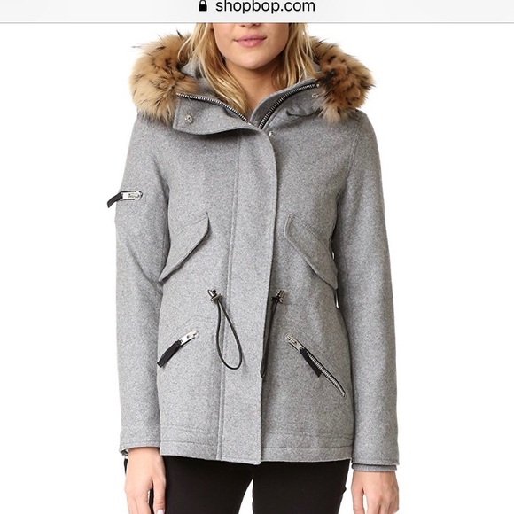 SAM. Mini Delancey fur trim coat S - Picture 6 of 8